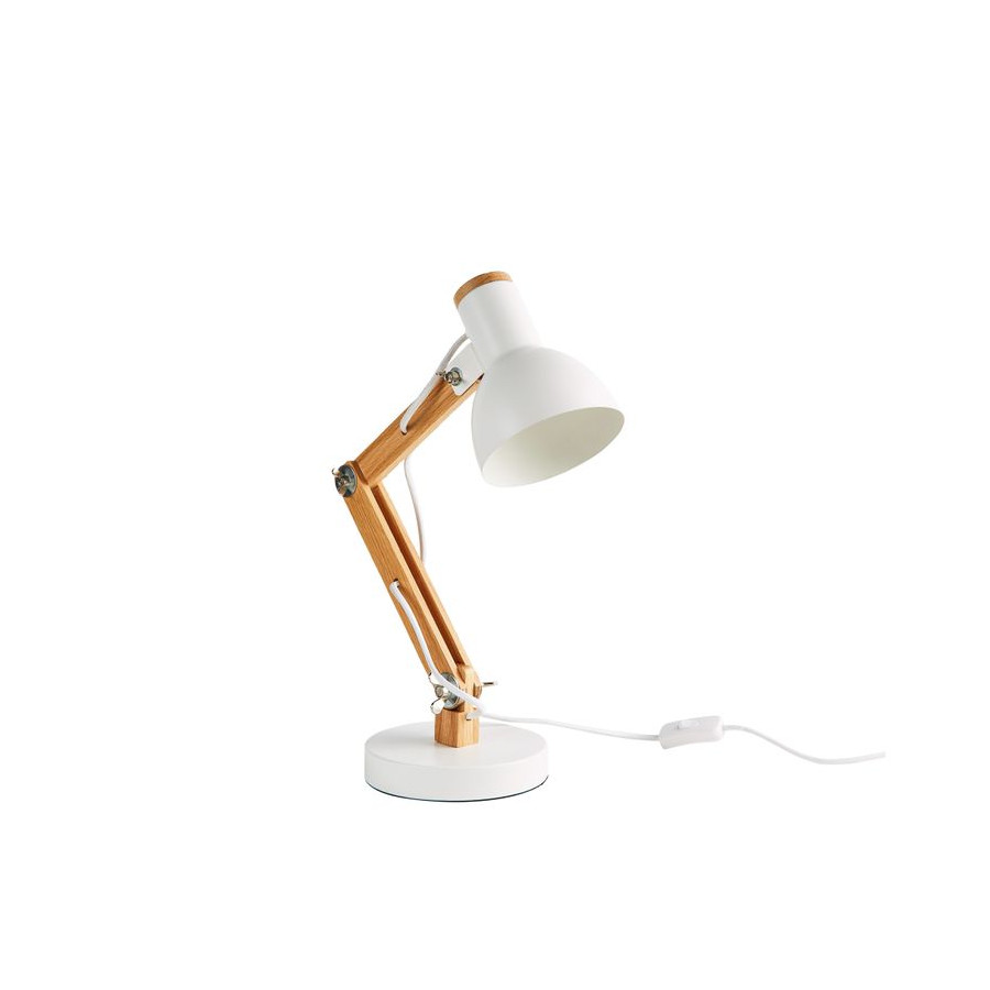 Lampe de bureau SWIVEL coloris bois/ blanc - Conforama