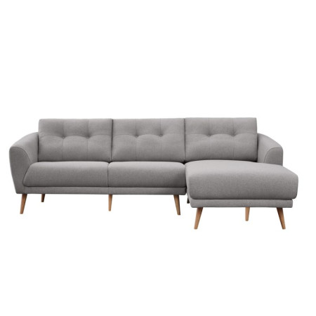 Canapé d'angle droit tissu 4 places gris moderne ZOE II
